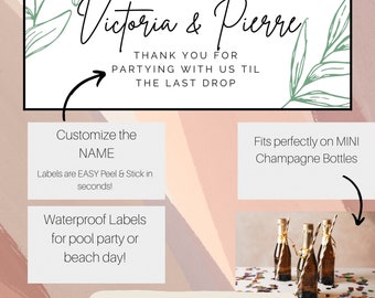 Mini Champagne Labels- Bomboniere
