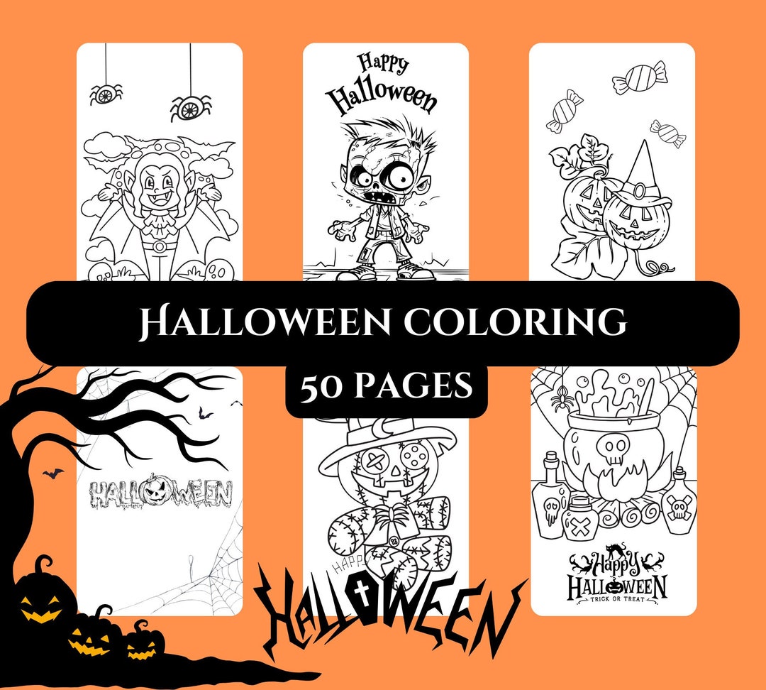 Spooky and Creepy Halloween Coloring Pages Books Digital - Etsy