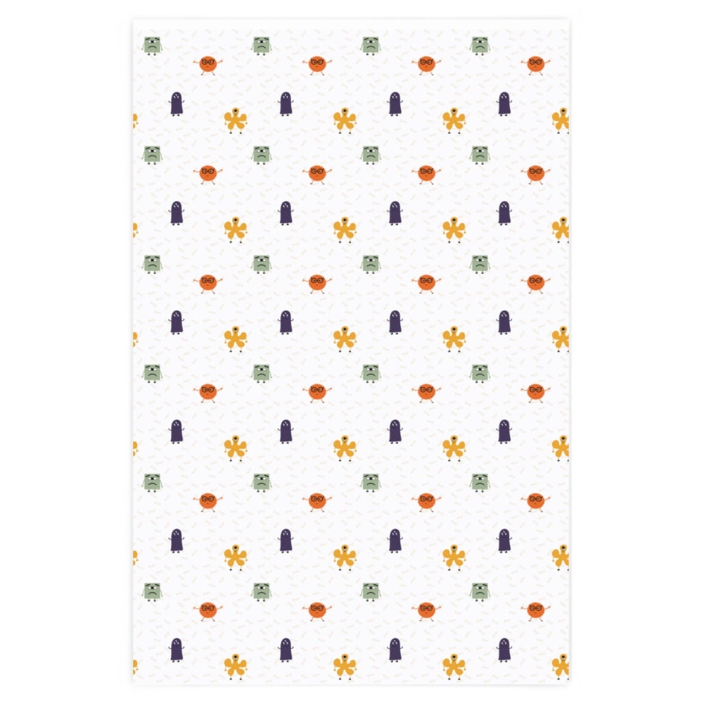 Monster Themed Wrapping Paper , Halloween Wrapping Paper , Christmas Wrapping Paper