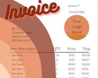 Minimalistic Small Business Invoice Templet I Customizable Invoice Templet I Canva Invoice Templet I Simple Small Business Tool I
