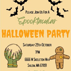 Halloween Party Invitation I Halloween Party Invite I Editable Halloween Invitation Templet I Templet I