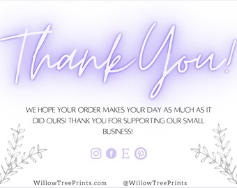 Printable Small Business Thank You Card Simple Thank You Templet Modern Thank You For Your Order