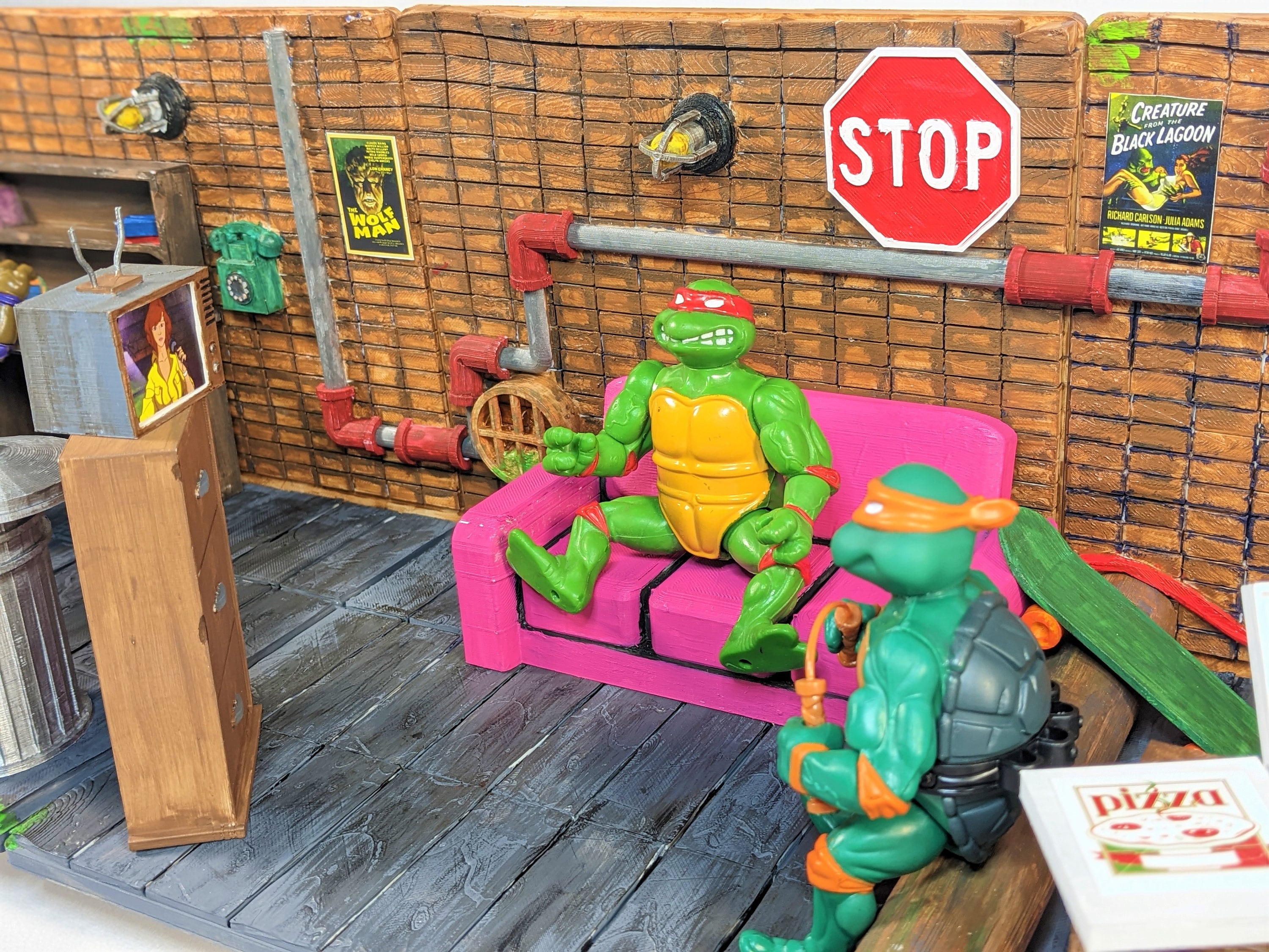 Turtle Action Figure Diorama 3D Printed Modular Scenes Etsy
