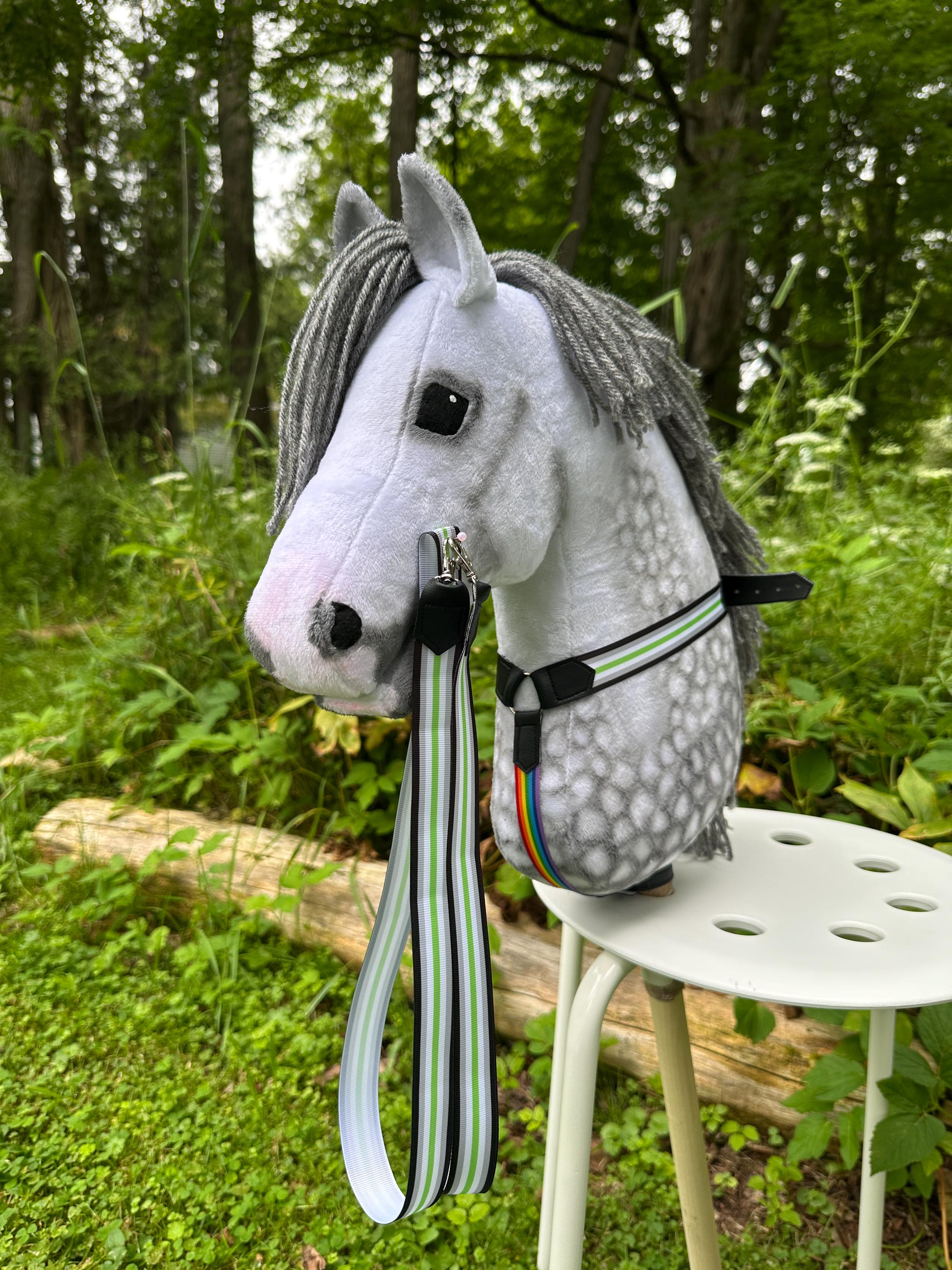 A4 Size Agender Pride Hobbyhorse Breastplate and Reins HORSE NOT INCLUDED
