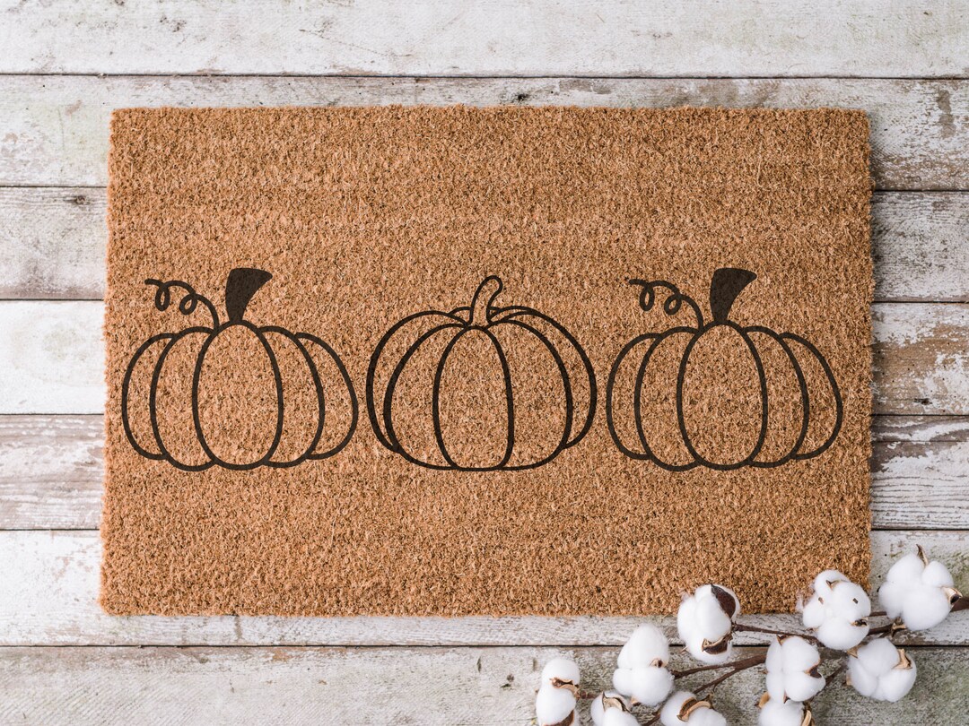 Cute Pumpkin Welcome Mat, Pumpkin Doormat, Cute Fall Doormat, Halloween ...
