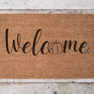 Fall Welcome Mat, Pumpkin Welcome Mat, Pumpkin Doormat, Cute Fall Doormat