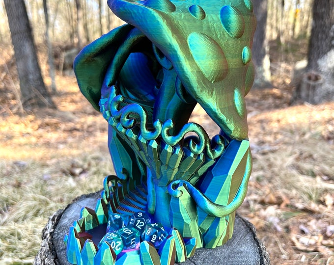 Mushroom Dice Tower Enchanting Druid Randomizer Whimsical Fairy Garden