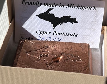 Copper Ingot Bar from Upper Peninsula Michigan with Serial Number Limited | The purest Copper in the world