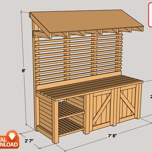Potting Bench Digital Plan, DIY Outdoor Work Station Build Plan - PDF ...