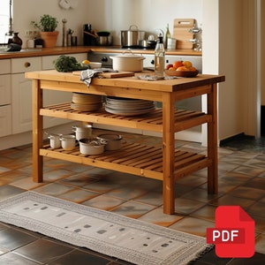 Build a DIY Kitchen Island, Wooden Kitchen Island Plans - Digital Download PDF