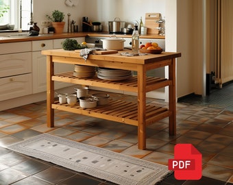 Construye una isla de cocina DIY, planos de isla de cocina de madera - Descarga digital en PDF