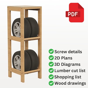 Tire Storage Rack DIY Plans | Garage Tire Organizer - Digital Download