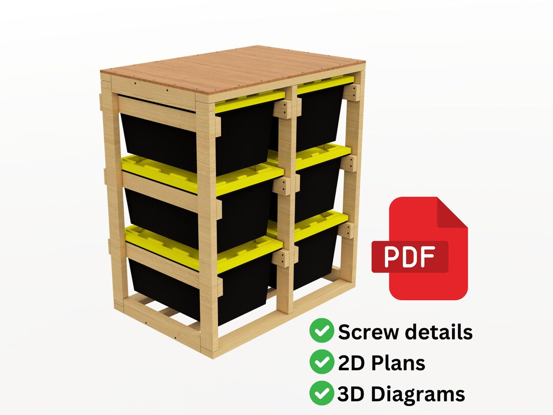 27 Gallon Tote Storage Rack Plans | Space-saving Garage Shelves