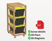 DIY Garage Storage Shelves(1x3) | 27 Gallon Tote Rack Plans | Digital Download