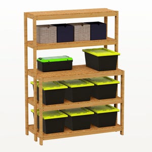 Easy Garage Organization Plans | DIY Tote Rack Plans For Bins | PDF Download
