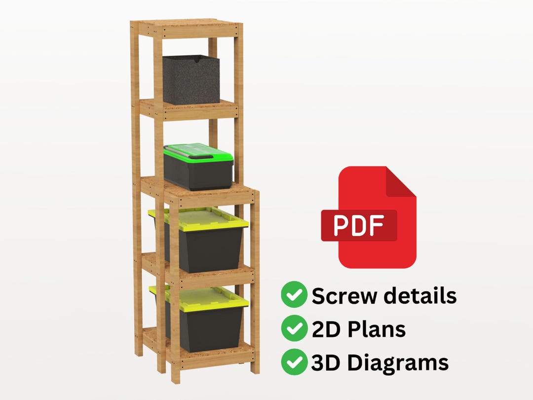 Garage Storage Rack Plan DIY Tote Rack PDF Download Etsy