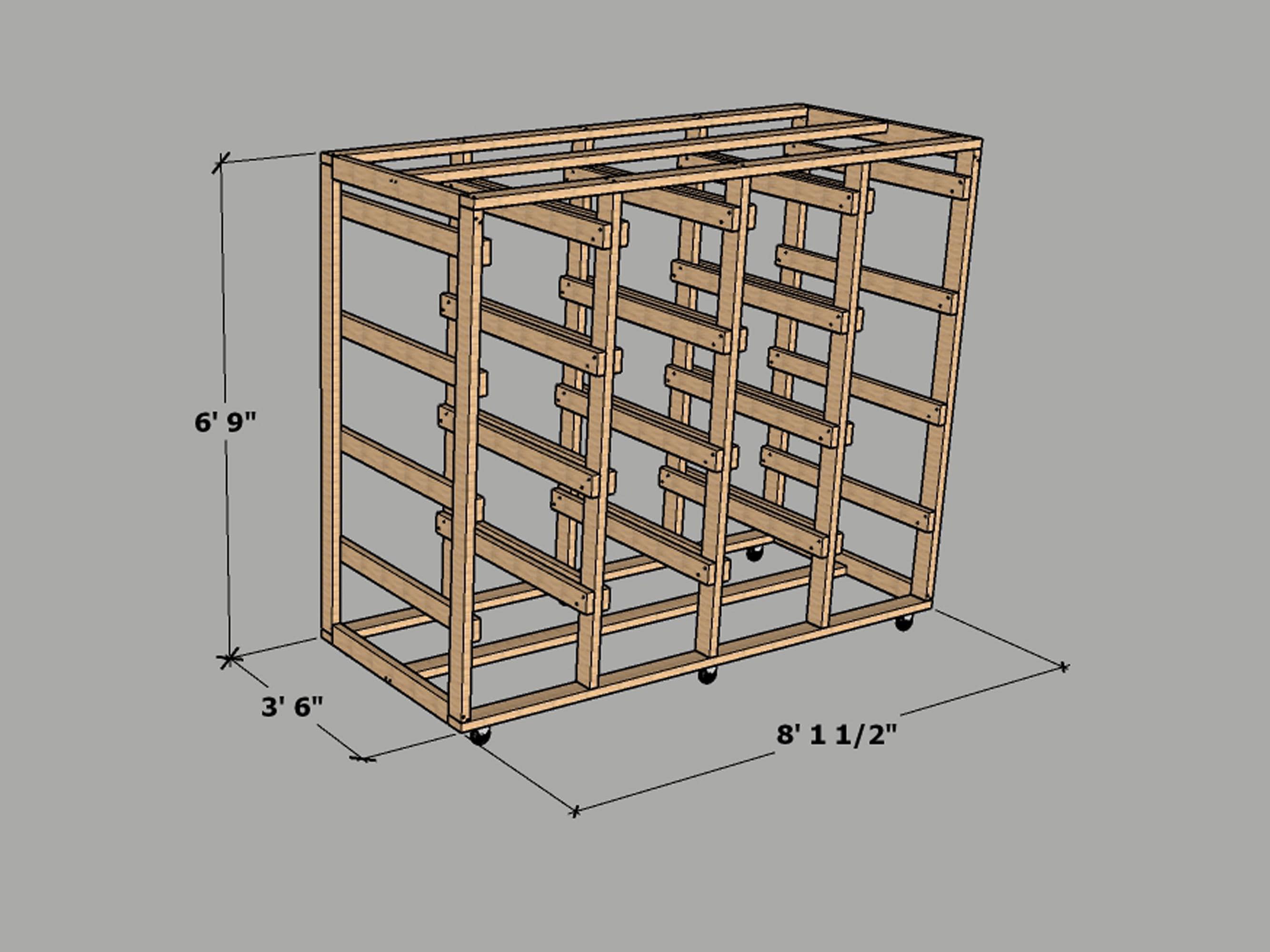 Mobile Tote Rack Build Plans | 40 Gallon 16 Bin Organizer | Instant ...