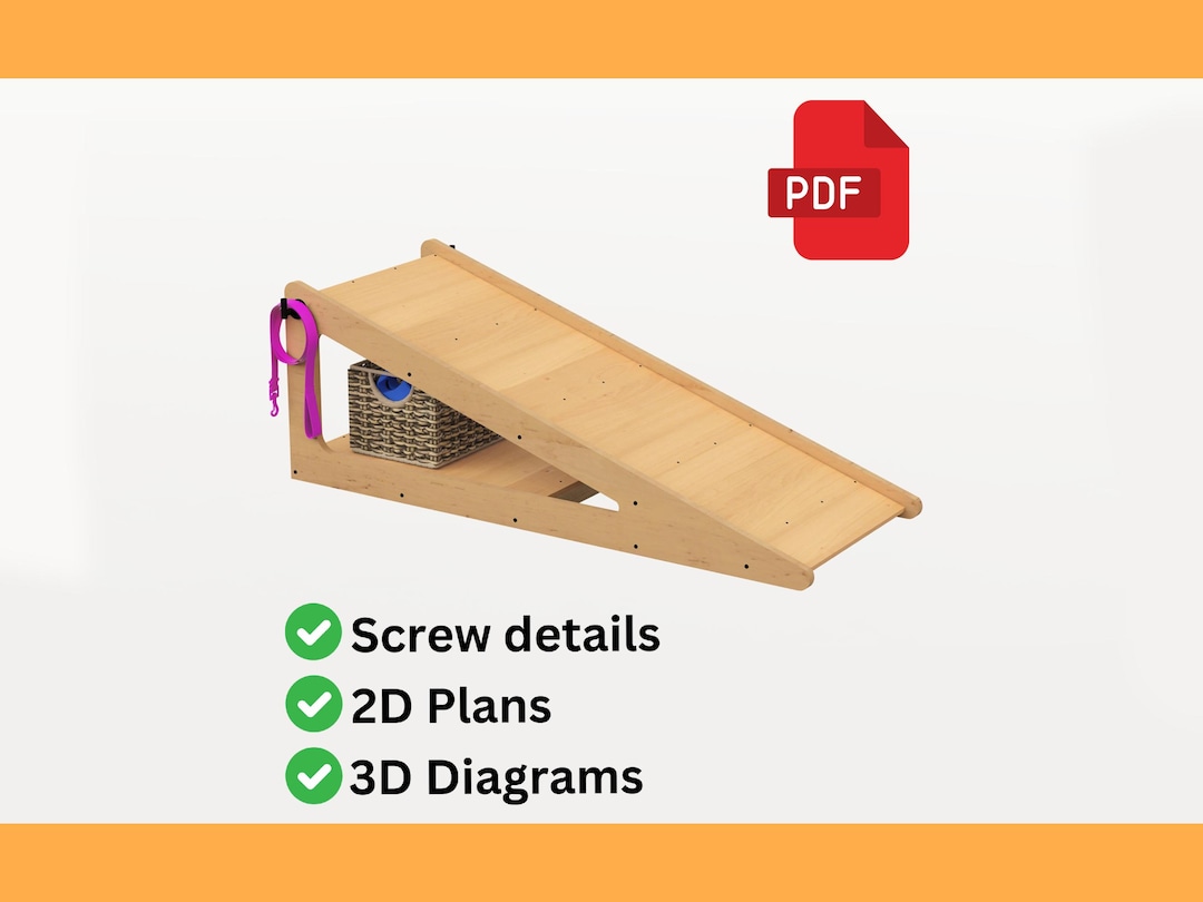 Dog Ramp Plans With Storage PDF - DIY Wooden Pet Ramp for High Bed ...