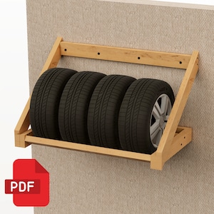 Wall Hanging Tire Rack Plans | Tire Storage Solution - Digital Download