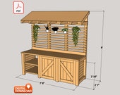 Potting Bench Digital Plan, DIY Outdoor Work Station Build Plan - PDF