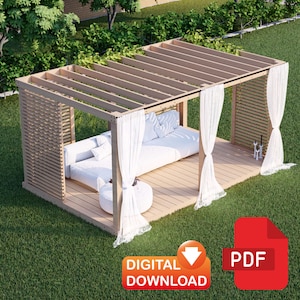 10x16 Pergola Plans | Simple Garden Pergola Plans, Outdoor Pergola | PDF Download