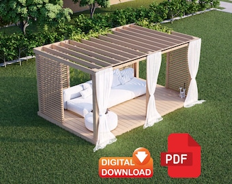 10x16 Pergola Plans | Simple Garden Pergola Plans, Outdoor Pergola | PDF Download