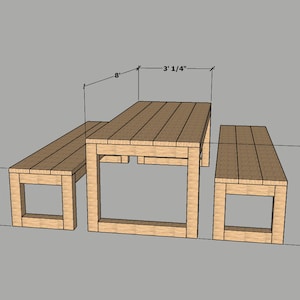 Simple Picnic Table Plans | Picnic Table How-to Instructions | Modern Picnic Table Build Plan - Instant Download