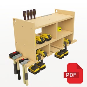DIY Drill Storage Rack Plans | Build Your Own Drill Organizer - Digital PDF Download