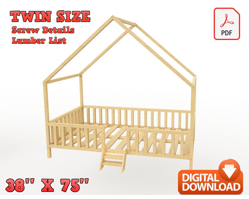 Buy I-POOK Twin Size Floor Bed With Fence And Door Platform Bed Frame With Safety Guardrails And Wood Slats Montessori Floor Bed For Girls And Boys Size L 79 5 X 41 8 X 17 5 Gray