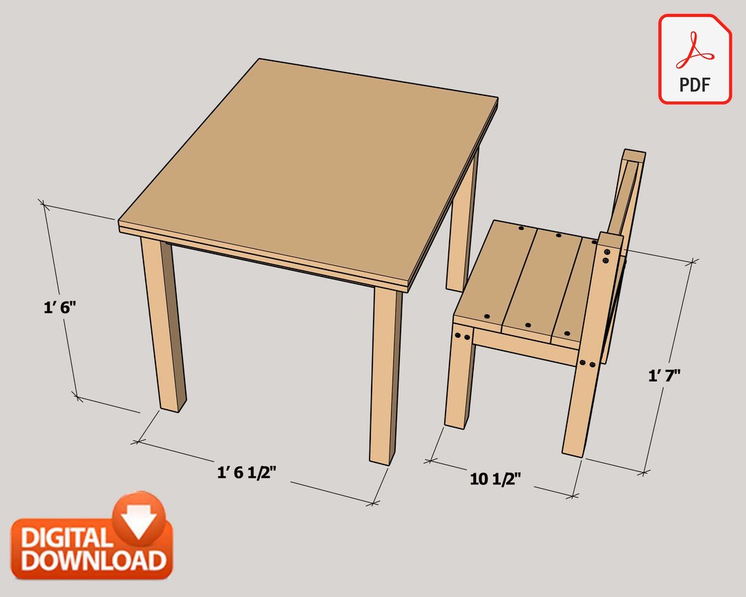 Montessori Desk and Chair Digital Plan, DIY Montessori Furniture Build
