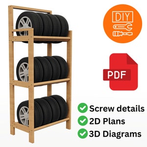 Tire Storage Rack Build Plan | DIY Tire Organizer - Digital Download
