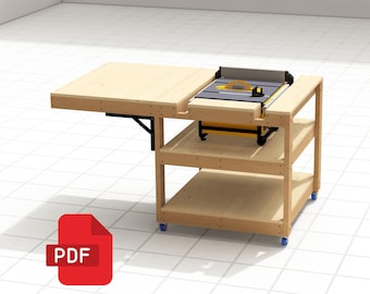 Compact Mobile Workbench for Table Saw | Table Saw Workbench Plans