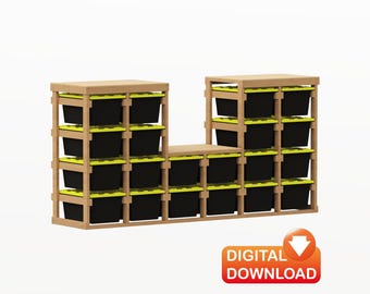 27 Gallon Tote Rack Plans - Storage Rack - Storage Rack with Workbench - Digital Plan