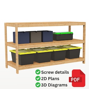Tote Rack Plans | Tote Garage Storage Shelves - Wooden Garage Organization Plans