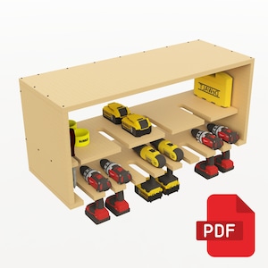 DIY Cordless Drill Storage Rack Plans | Build Your Own Drill Organizer - Digital PDF Download
