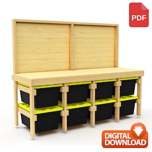 Garage Storage & Work Bench | 27 Gallon Tote Storage - Digital Download