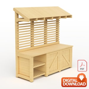 Potting Bench Digital Plan, DIY Outdoor Work Station Build Plan - PDF ...