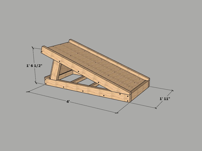 Slatted Ramp DIY Wooden Dog Ramp Plans - Modern Pet Ramp for High Beds & Couches - Etsy