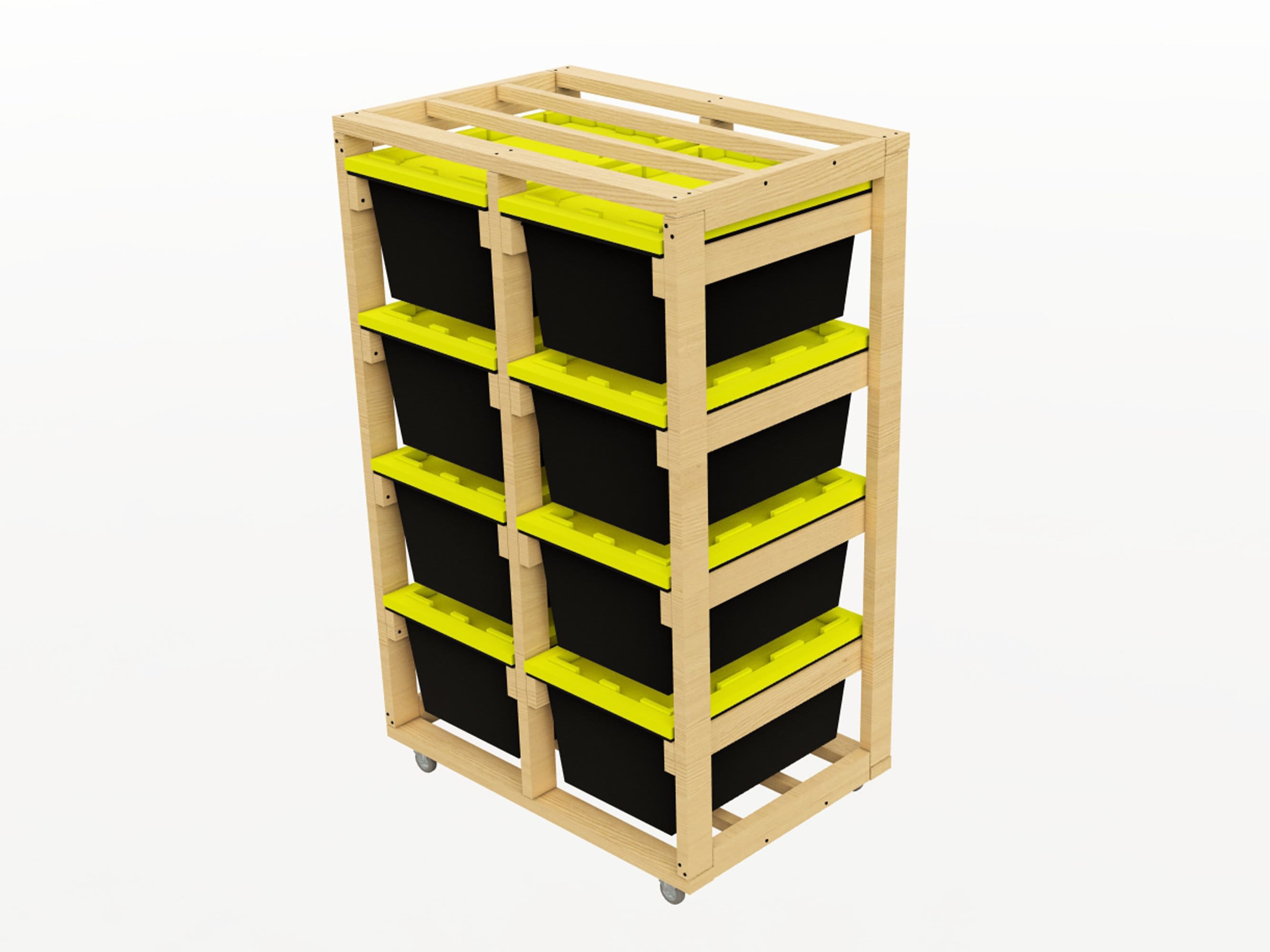 Rolling Garage Storage Shelves | 8 Unit Storage Rack - DIY 27 Gallon ...