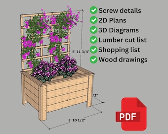 Cedar Planter Plans | Raised Planter Box | Elevated Garden Bed - Digital Download