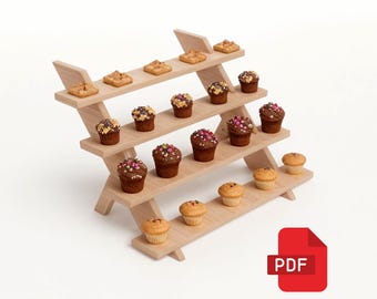 Cupcake Display Stand Plan | Wedding & Event Wood Stand | PDF Build Plan