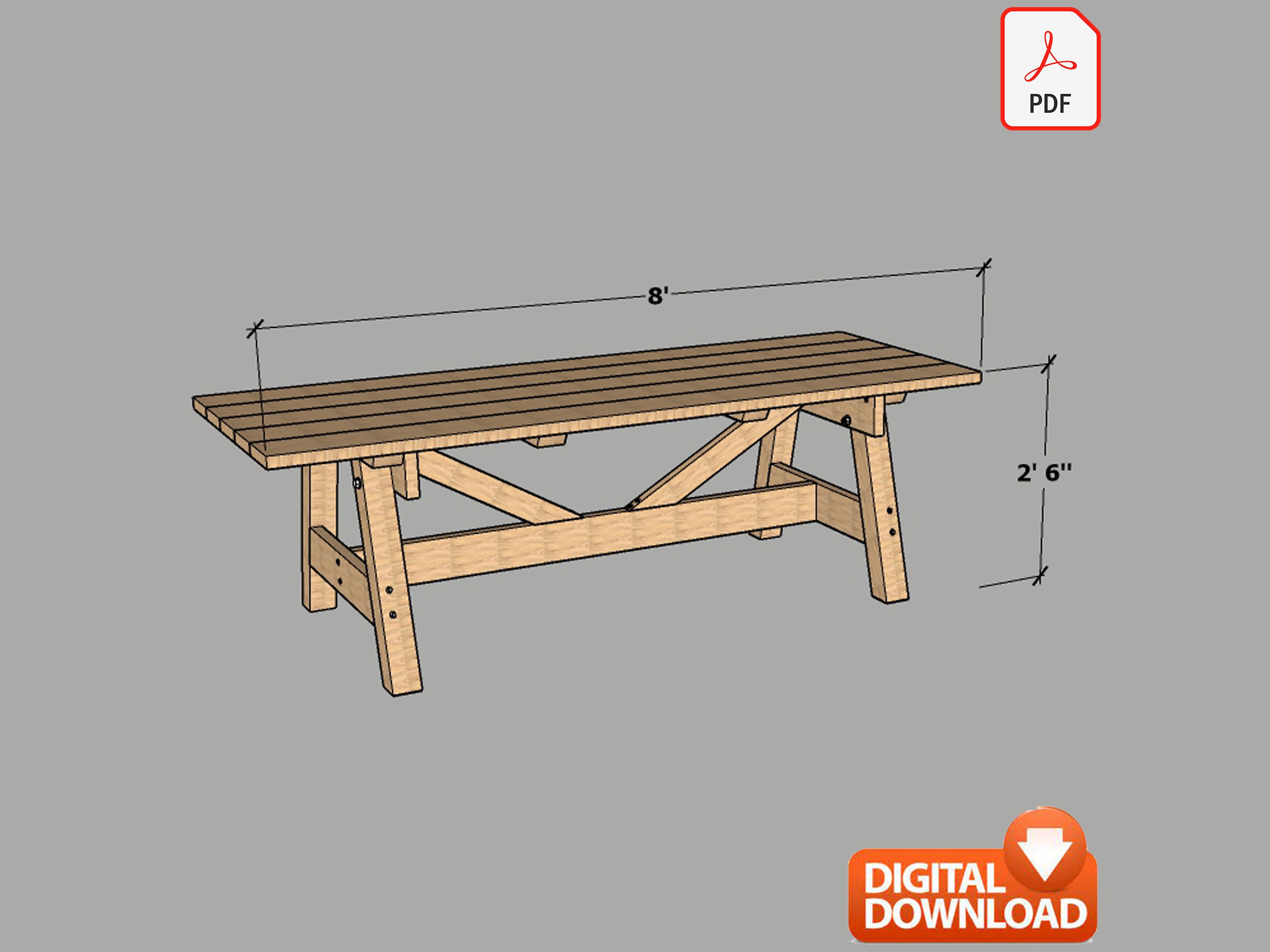 DIY Table Plans: Easy & Affordable Build Guide - Etsy