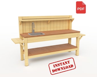 Potting Bench Plan | Potting Bench With Storage Plans - PDF Download