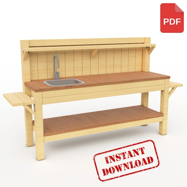 Potting Bench Plan | Potting Bench With Storage Plans - PDF Download