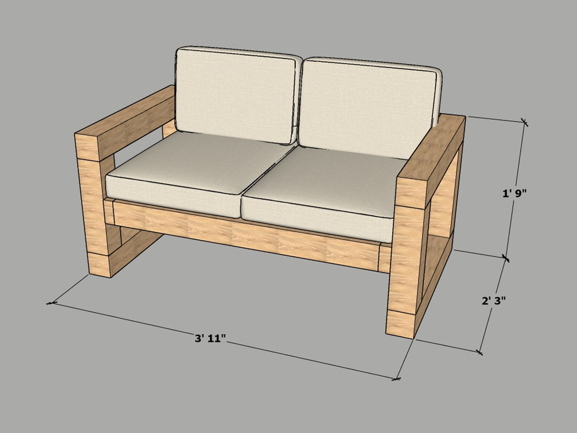 Outdoor Sofa Plans - DIY Patio Furniture Build Plan | Modern Outdoor ...