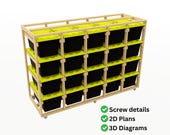 40 Gallon Tote Storage Rack Plans | Rolling Garage Shelves | DIY Storage Organizer - PDF Download