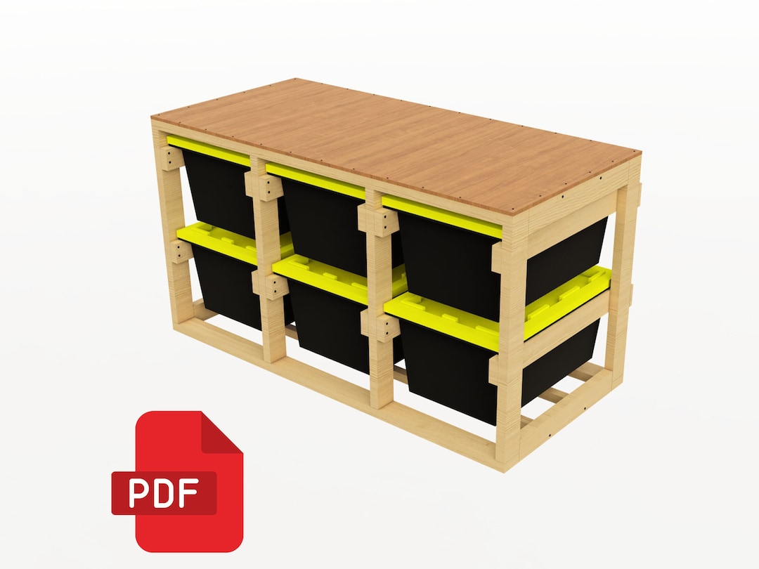 27 Gallon Tote Rack Plans | 6 Unit Storage Rack | Easy Garage Storage ...