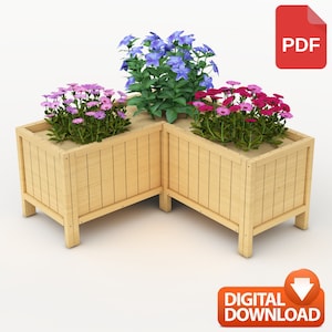 Veggie Planter Box Bauplan, erhöhter Gartenkasten Plan | Outdoor Planter, Holzpflanzer | Digitaler Download