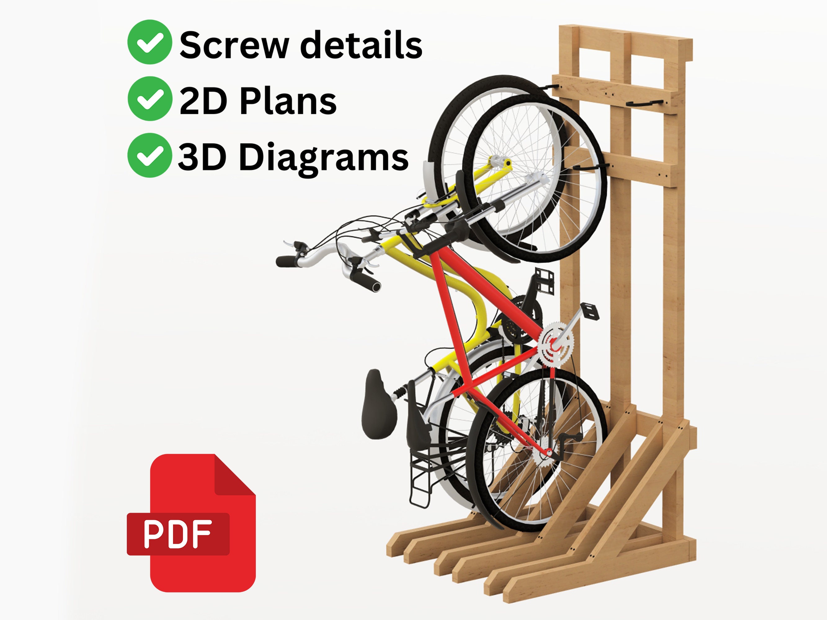 Bike Rack Build Plans Bicycle Storage Solution Digital Download Etsy