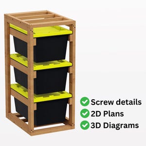 Storage Rack DIY Plans | Garage Shelves for 27 Gallon Totes | PDF Download